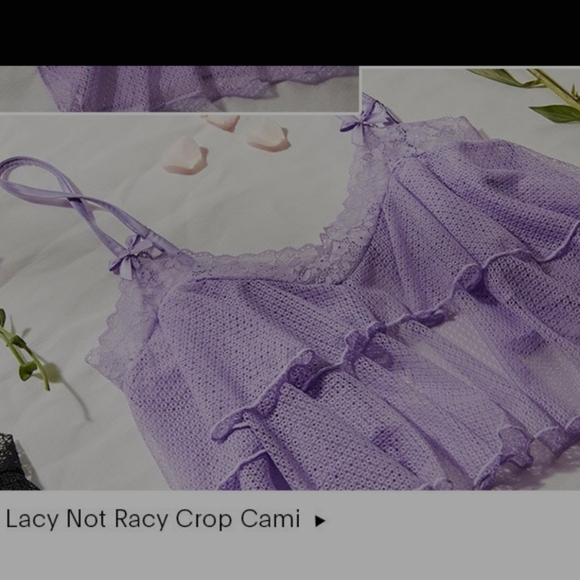 Savage fenty lacy not racy crop cami purple lavender small euc - Picture 8 of 8